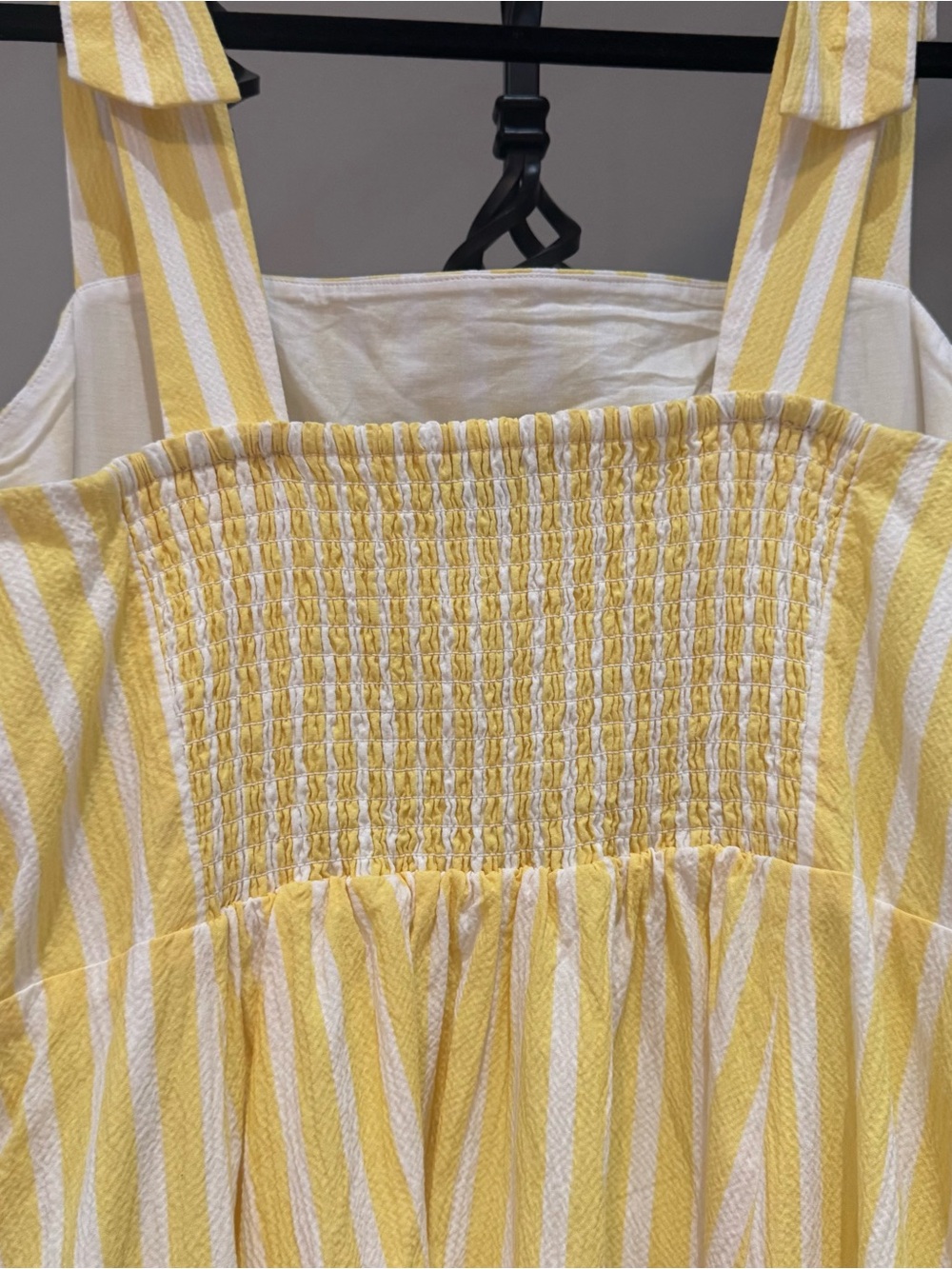 Kate Spade yellow and white striped A-lined midi dress - Picture 6 of 8